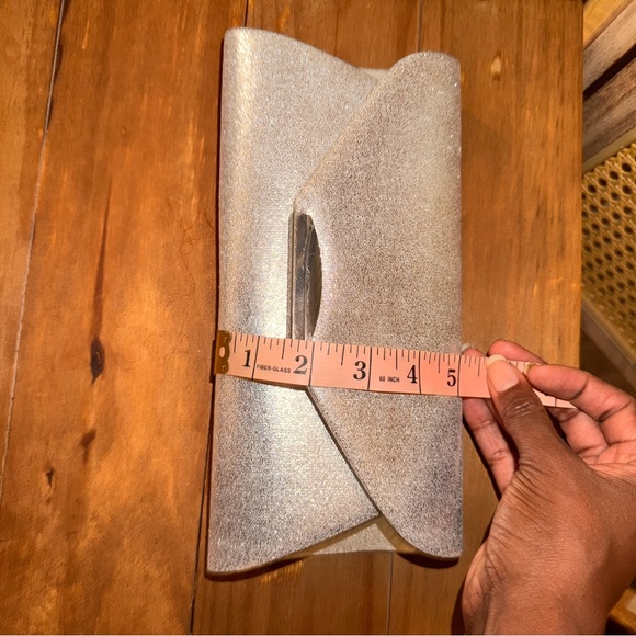 Silver Clutch with Silver Chain Strap - Picture 5 of 6